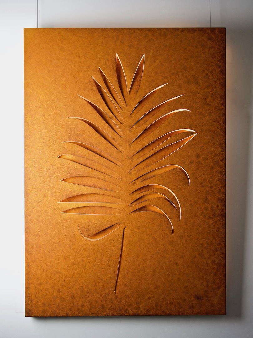 Obraz metalowy na ścianę liść palmy