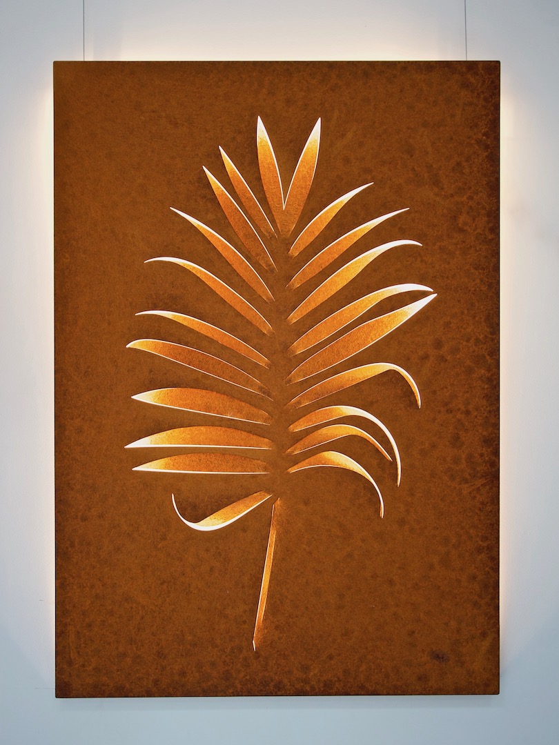 Obraz metalowy na ścianę liść palmy