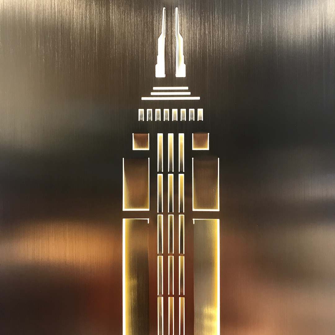 Obraz metalowy na ścianę z mosiadzu Empire State
