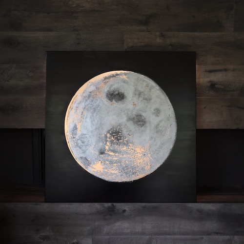 Księżyc obraz ze stali pokrytej taniną