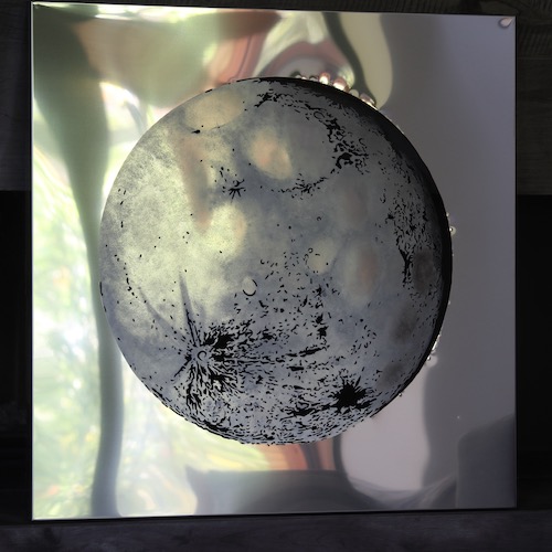 Obraz metalowy księżyc stal nierdzewna