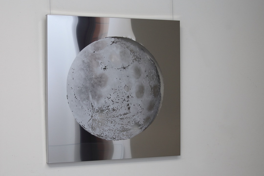Obraz metalowy księżyc stal nierdzewna