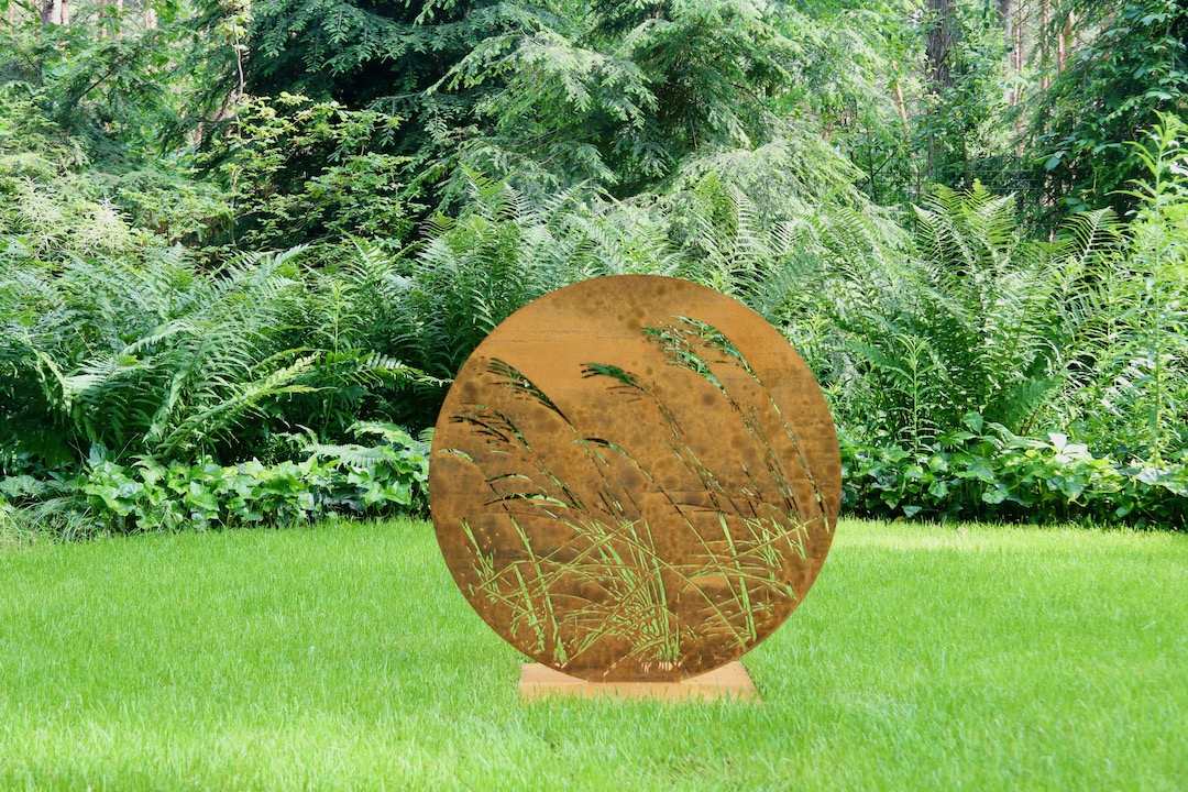 Rzeźba ogrodowa corten trawy