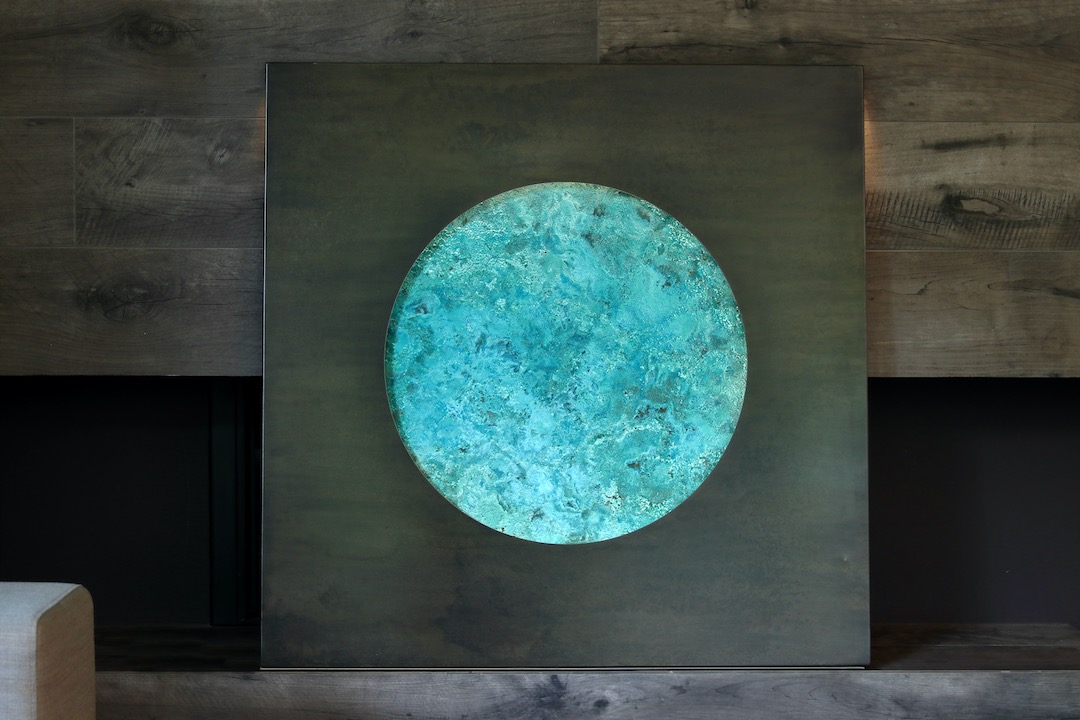 Wall art earth - from copper and steel