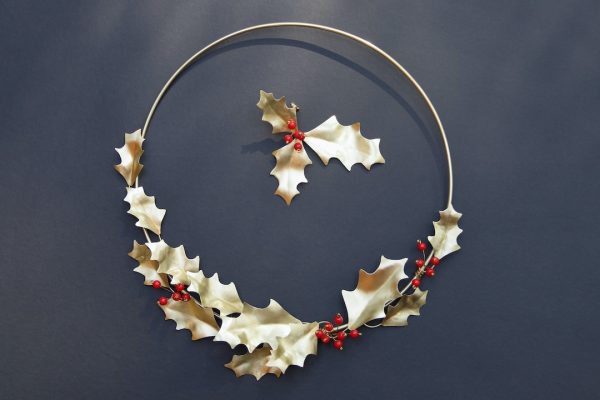 brass wreath Holly